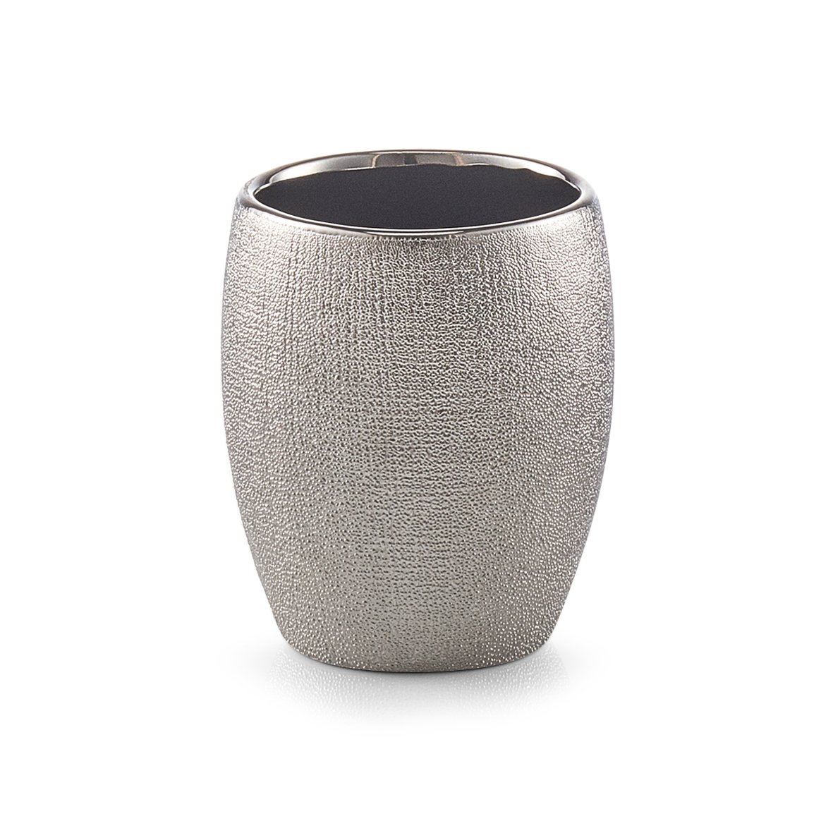 Zeller 18754 Glitter Stoneware Tooth Mug, Silver 8.1 x 8.1 x 9.80 cm