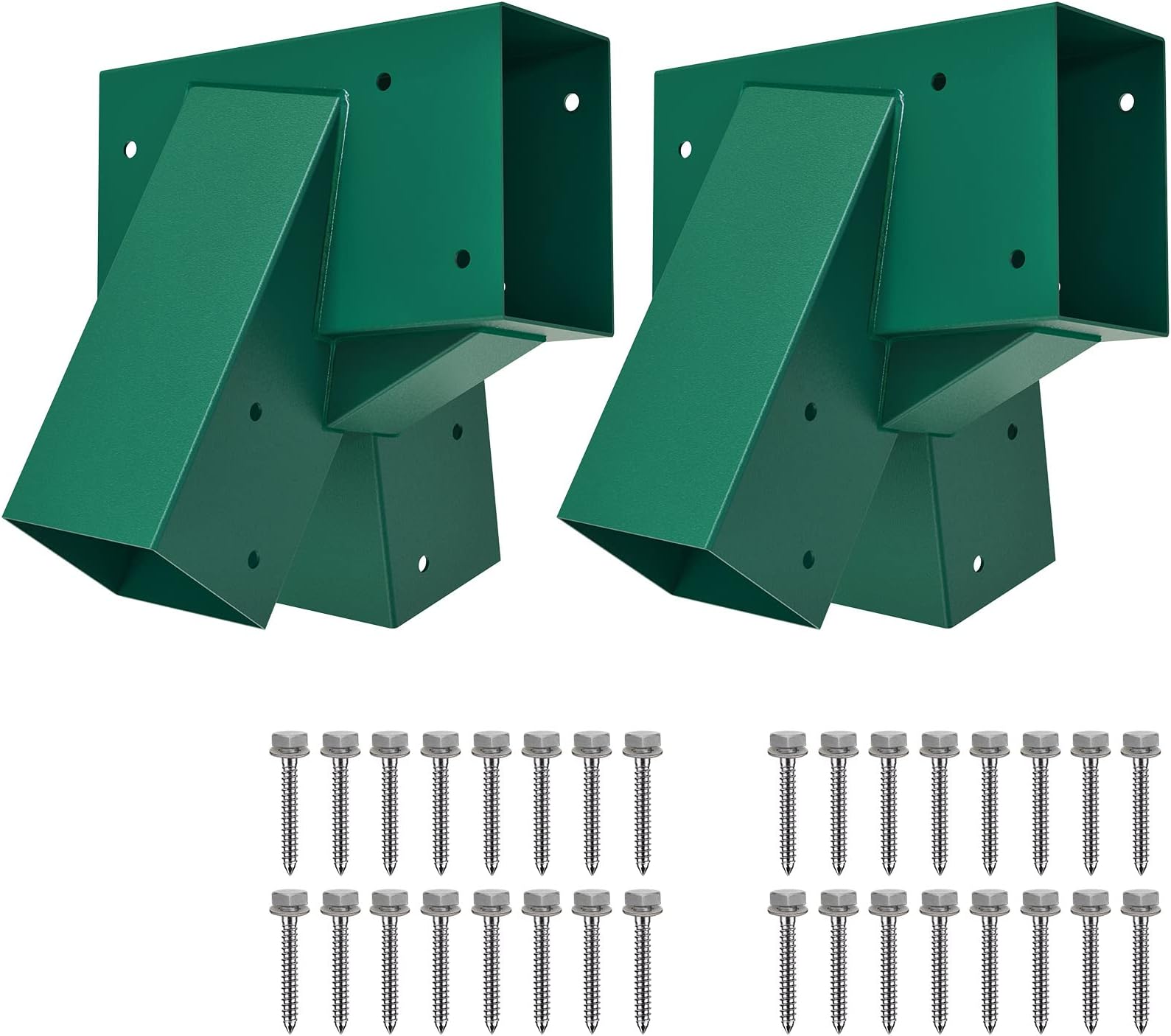 BeneLabel 2pcs Swing Frame Bracket, Heavy Duty Swing Corner End Mounting Brackets 100 Degree Playground Climbing Frame Timber Post Steel Triangle Hardware DIY Kit for Beam (143 x 95mm)&Leg (95 x 95mm)