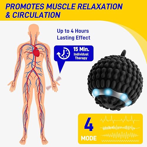 Miniatura 4 de Pelota de terapia de vibración física para reducir los temblores en las manos (Parkinson) y alivio del estrés, bola de masaje vibratoria recargable