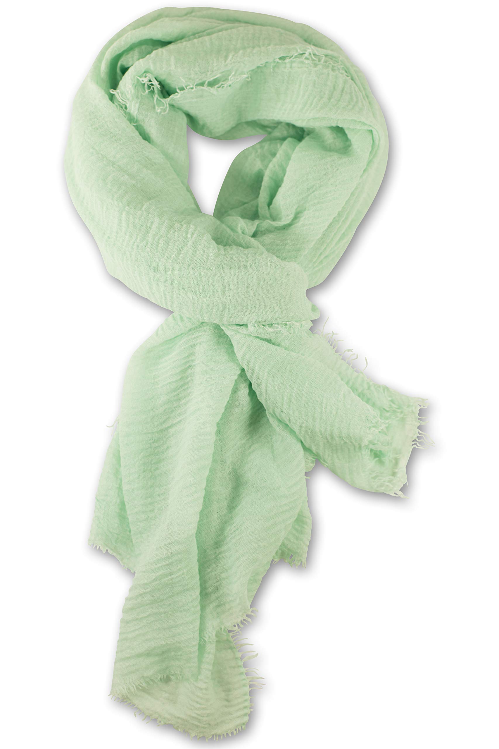 fashionchimp BASIC-Schal für Damen mit weichem Fransensaum, Tuch in leichter Qualität mit Baumwolle, einfarbig