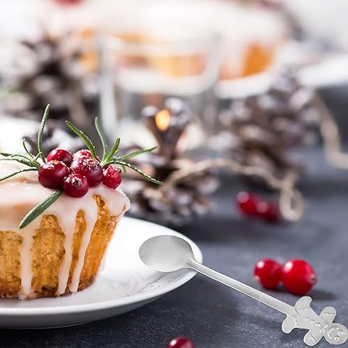 Miniatura 7 de Skyley Juego de 32 cucharas de Navidad para agitar, creativo, acero inoxidable, café, té, sopa, postre para bebidas, mezcla, batido, 4 estilos,