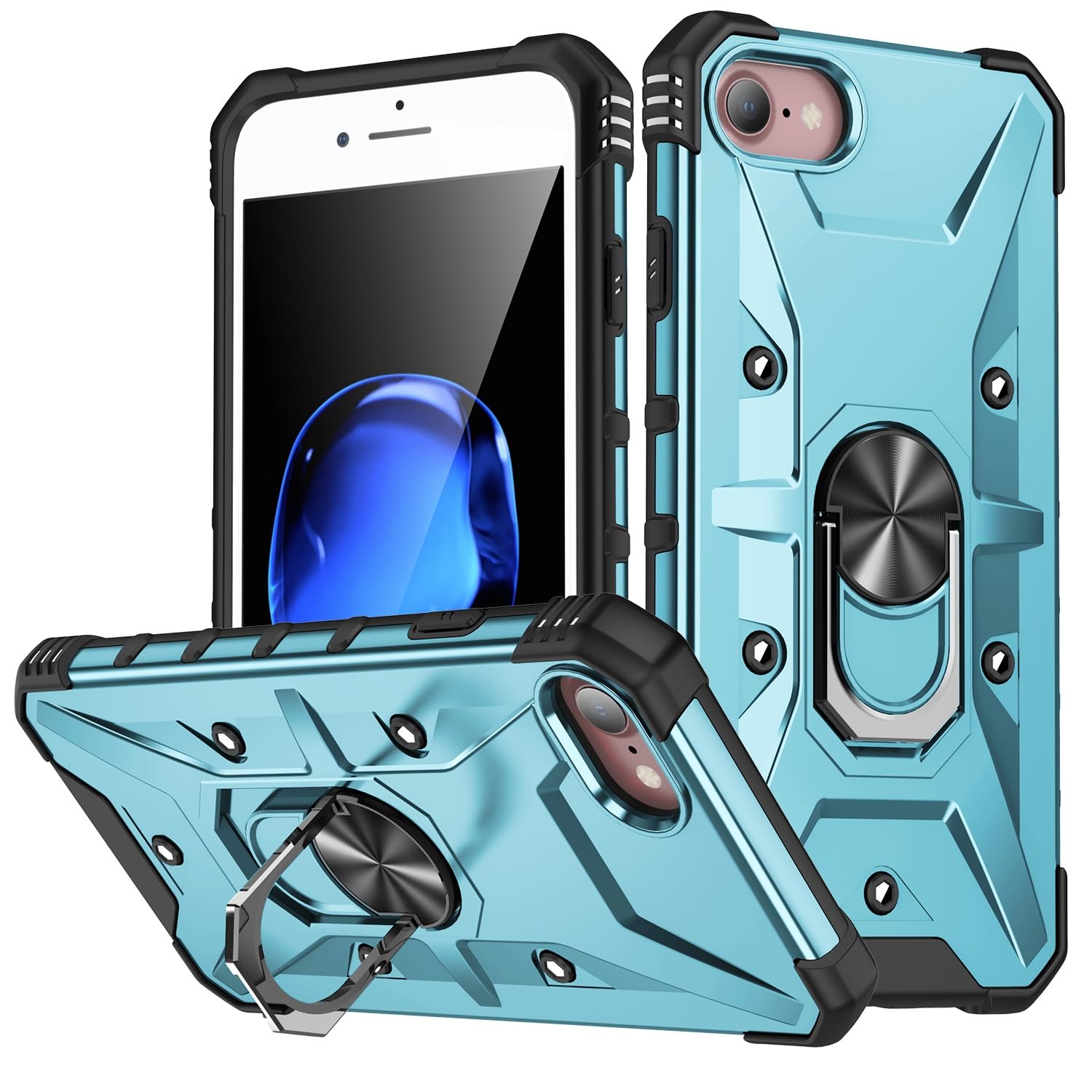 Coque iPhone SE3 blindée de qualité premium avec béquille aimantée intégrée - 4
