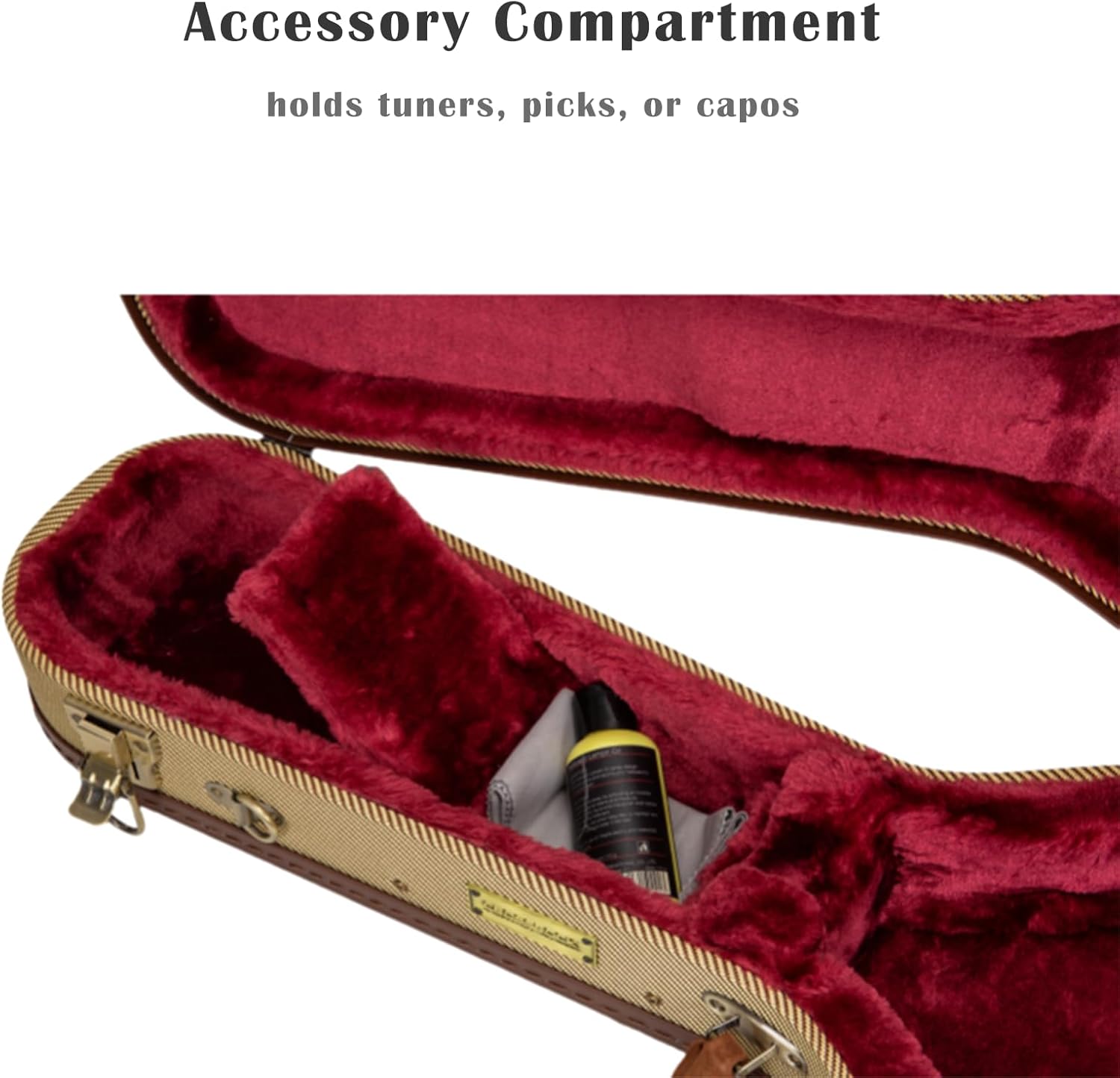 Crossrock Baritone Ukulele Case for 30'' & 31'' | Classic Fabric Tweed Exterior, Re-Engineered Shell, Backpack Straps & Leather Handle (CRW720BUTW)