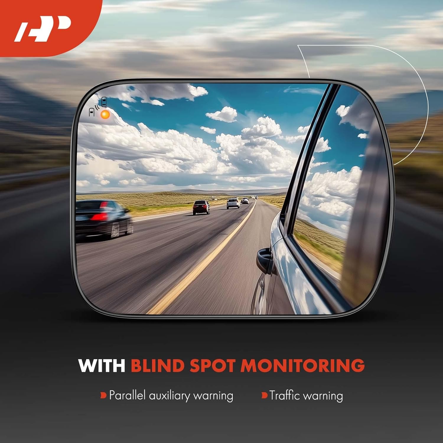 A-Premium 2-PC Driver and Passenger Side Heated Mirror Glass with Backing Plate Compatible with Toyota Camry 2018-2024, Corolla 2019-2024 - Exterior Side View Mirror with Blind Spot Detection