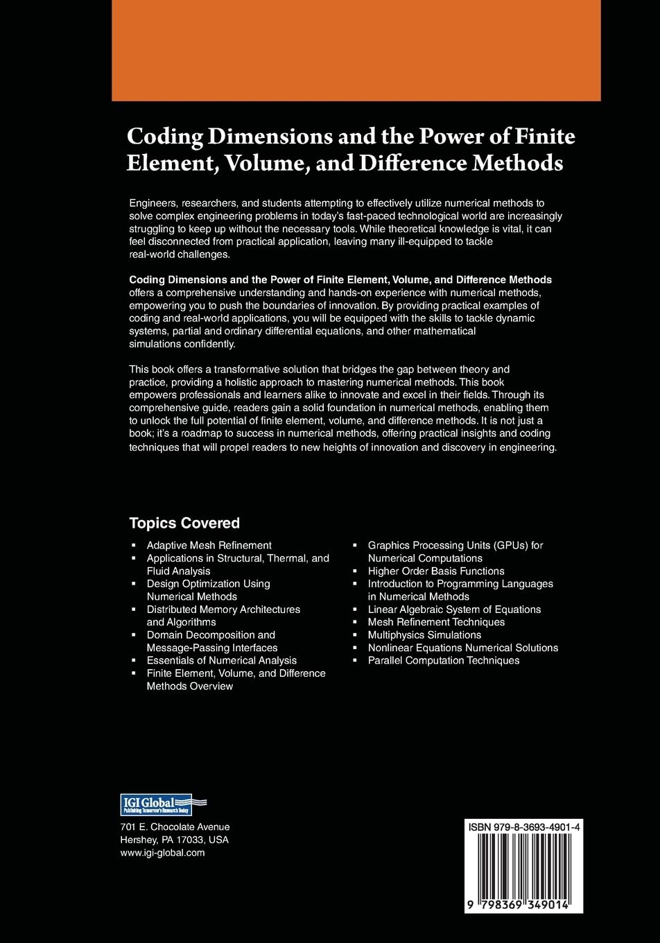 Coding Dimensions and the Power of Finite Element, Volume, and Difference Methods (Advances in Systems Analysis, Software Engineering, and High Performance Computing)