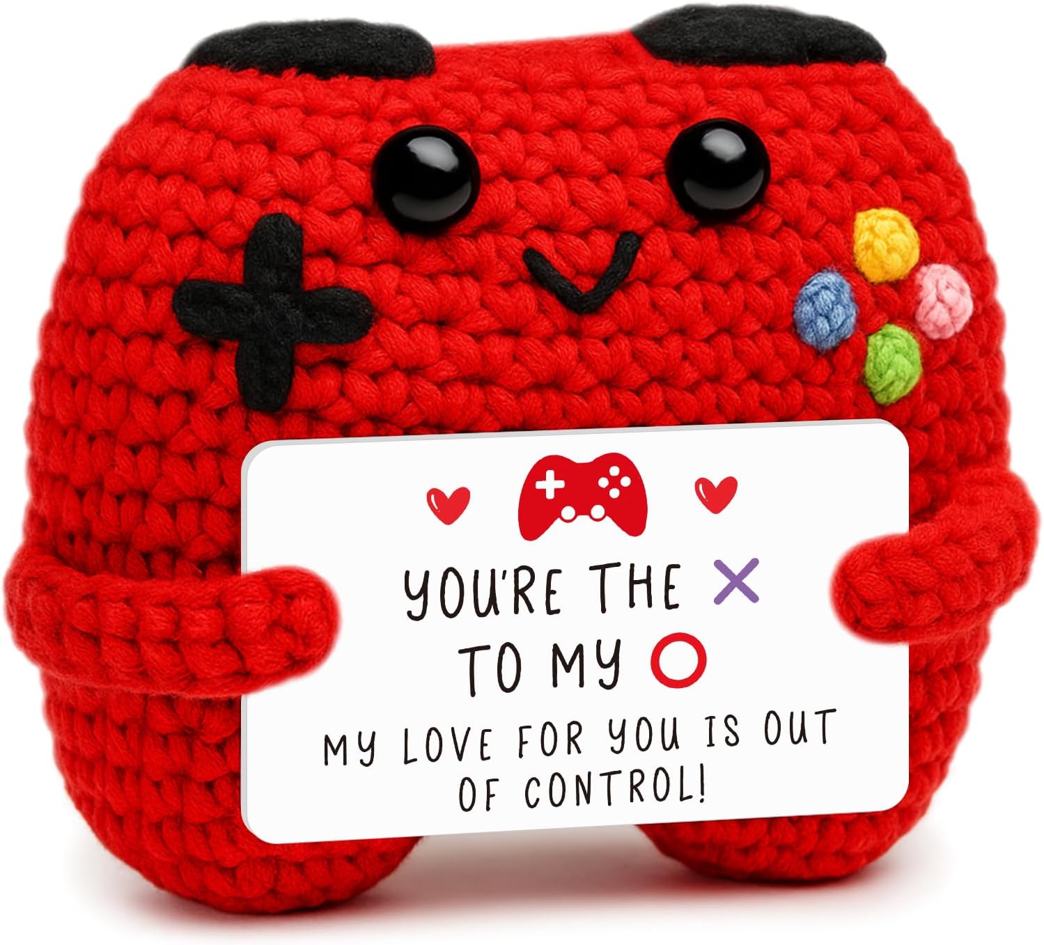 Handmade Crochet Game Controller Gifts, Romantic Gift for Couples, Birthday Gift for Him Her, Couple Anniversary, Valentine’s Day Gift for Husband or Wife, Fun Gaming Room Desk Décor