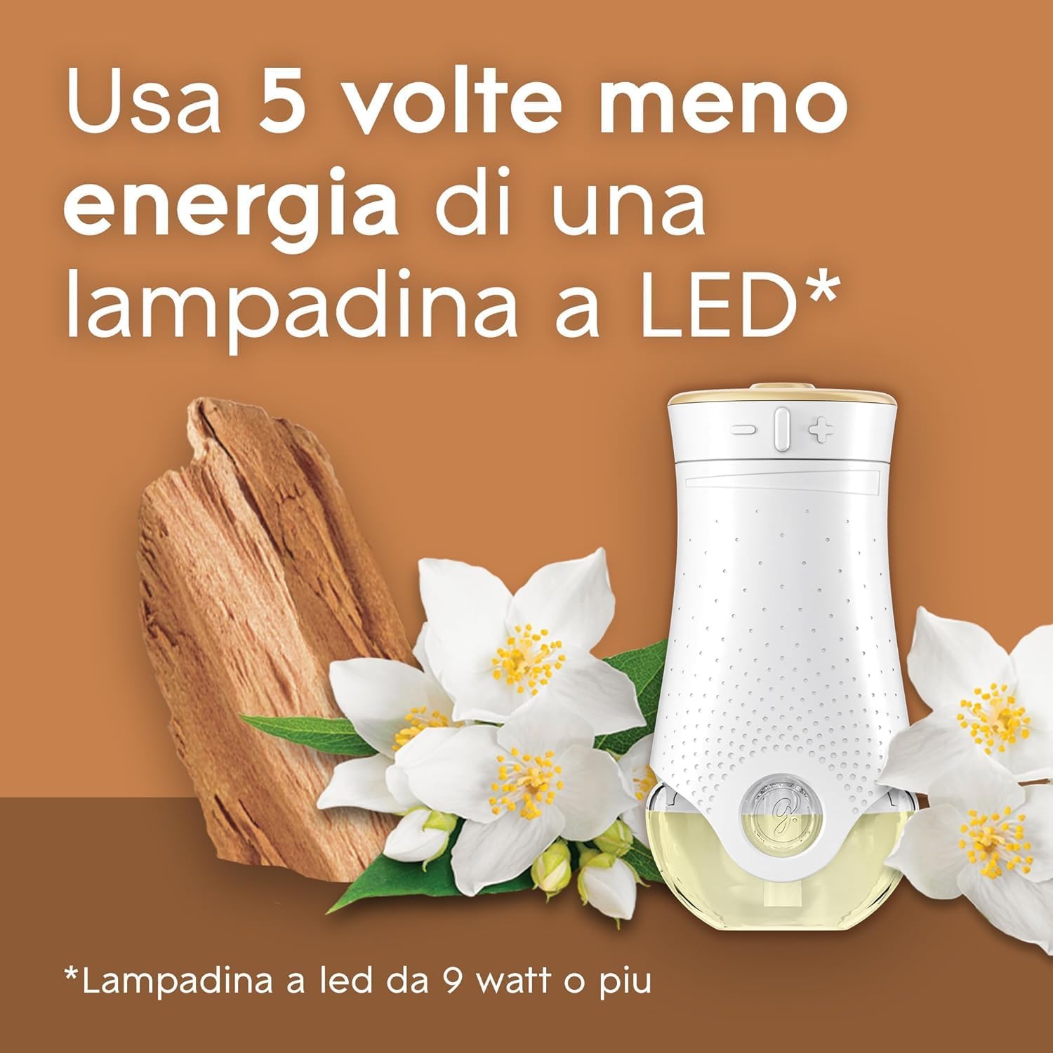 Glade Liquido Elettrico Profumatore per Ambienti con Olii Essenziali, Fragranza Gelsomino e Sandalo di Bali, Fino a 120 Giorni di Profumo, 3 Ricariche