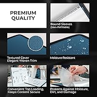 Vista 5 de Dunwell Art Portfolio - Carpeta de 9 x 12 pulgadas (azul), papel de montaje negro, carpeta de portafolio para obras de arte, carpeta de arte de 9 x