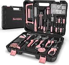 Complete Tool Box 148-Piece Tool Set Work – DIY Mechanics Tools – Sundpey Portable Tool Case with Ratchet Screwdrivers Pliers Daily Repair Home Office Rose