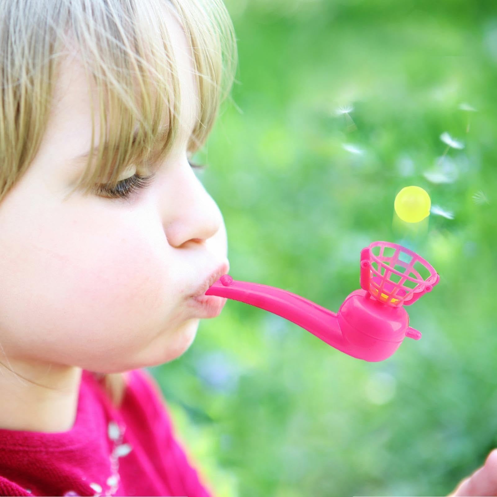 Generico Gioco Con Pipa A Sfera Galleggiante - Giocattolo Con Pipa Galleggiante Antistress Controllo Educativo Della Respirazione Gioco Classico Con Palla Galeggiante Per Bambini Regali Per Feste