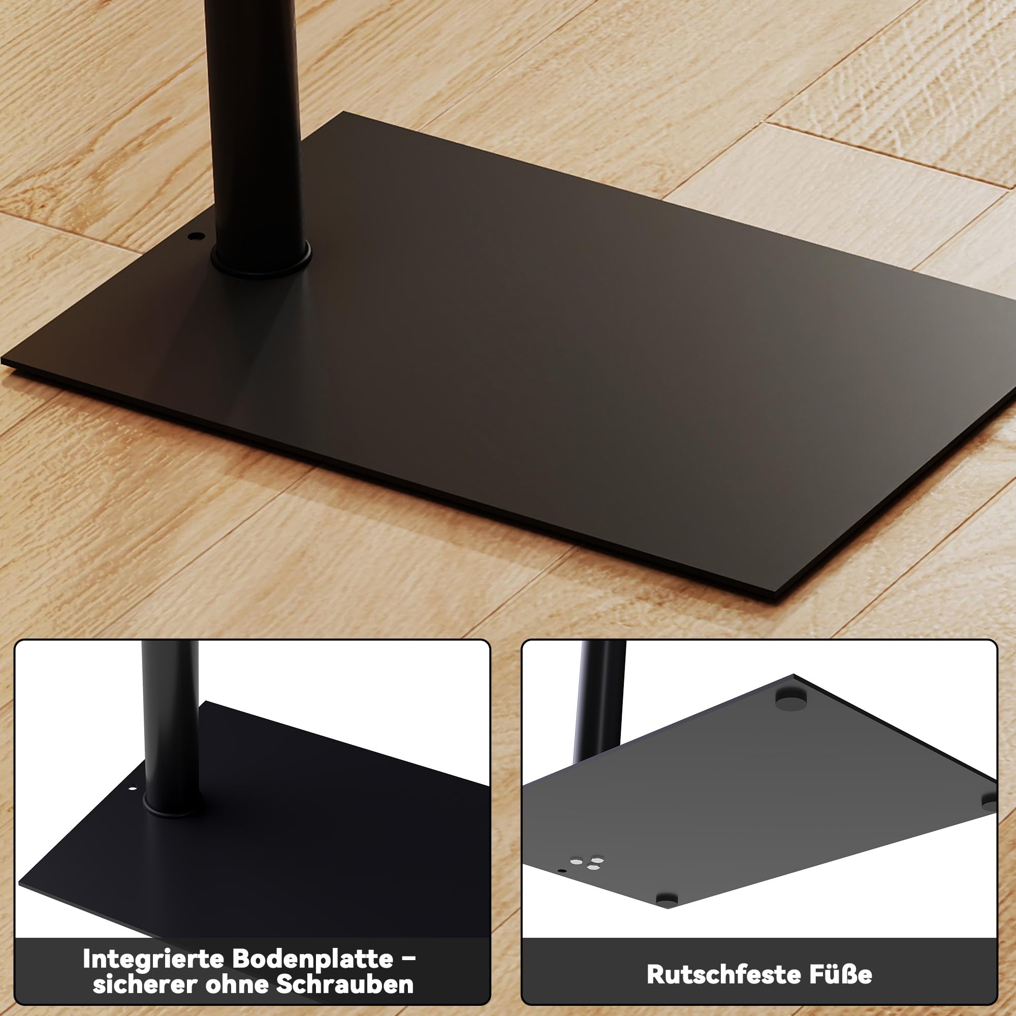 Drehbar TV Ständer für 14-43 Zoll Fernseher | Bis 20 kg, Höhenverstellbar 130-189 cm, Bodenständer, Für Wohnzimmer und Büro,Vasa 200 mm × 200 mm