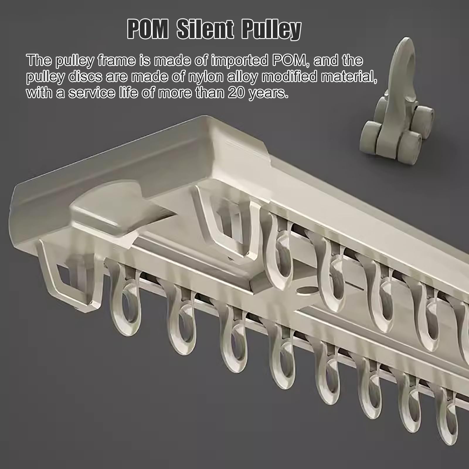 Heavy-Du - Sistema de riel deslizante doble para montaje en pared y techo, 2-8 m de longitud, divisor de habitación con riel de 10,6 cm, accesorios Clete para una suavidad suave