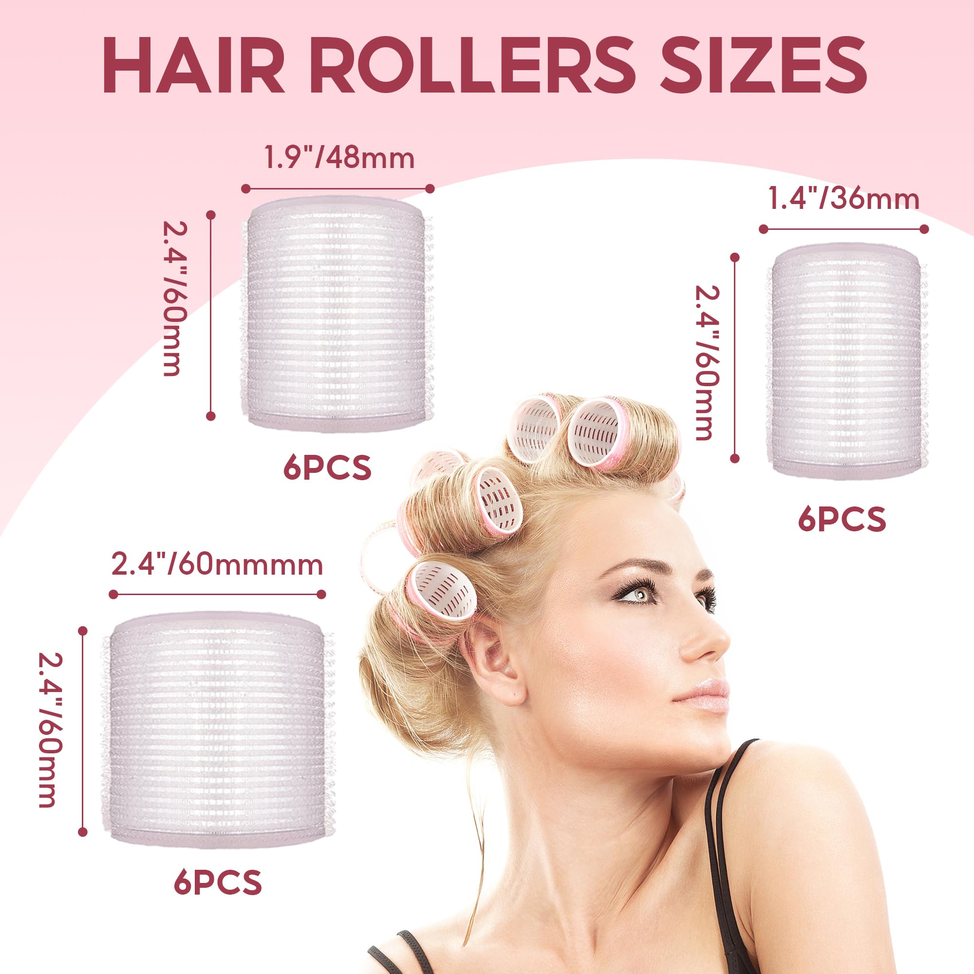 Amazon.com : HYOUJIN 18pc Self-Grip Ceramic Ionic Thermal Hair