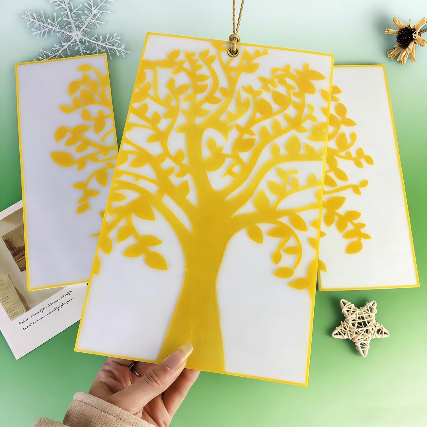 Life Tree Wall Hanging Set of Three Pieces of Epoxy Resin Silicone Mold9725