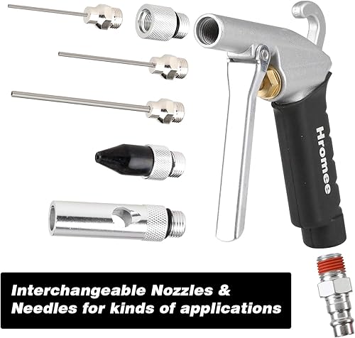 Miniatura 4 de Hromee Kit de pistola de soplado de aire de alto flujo con puntas y extensiones de boquillas, 13 piezas de accesorios para compresores de aire con