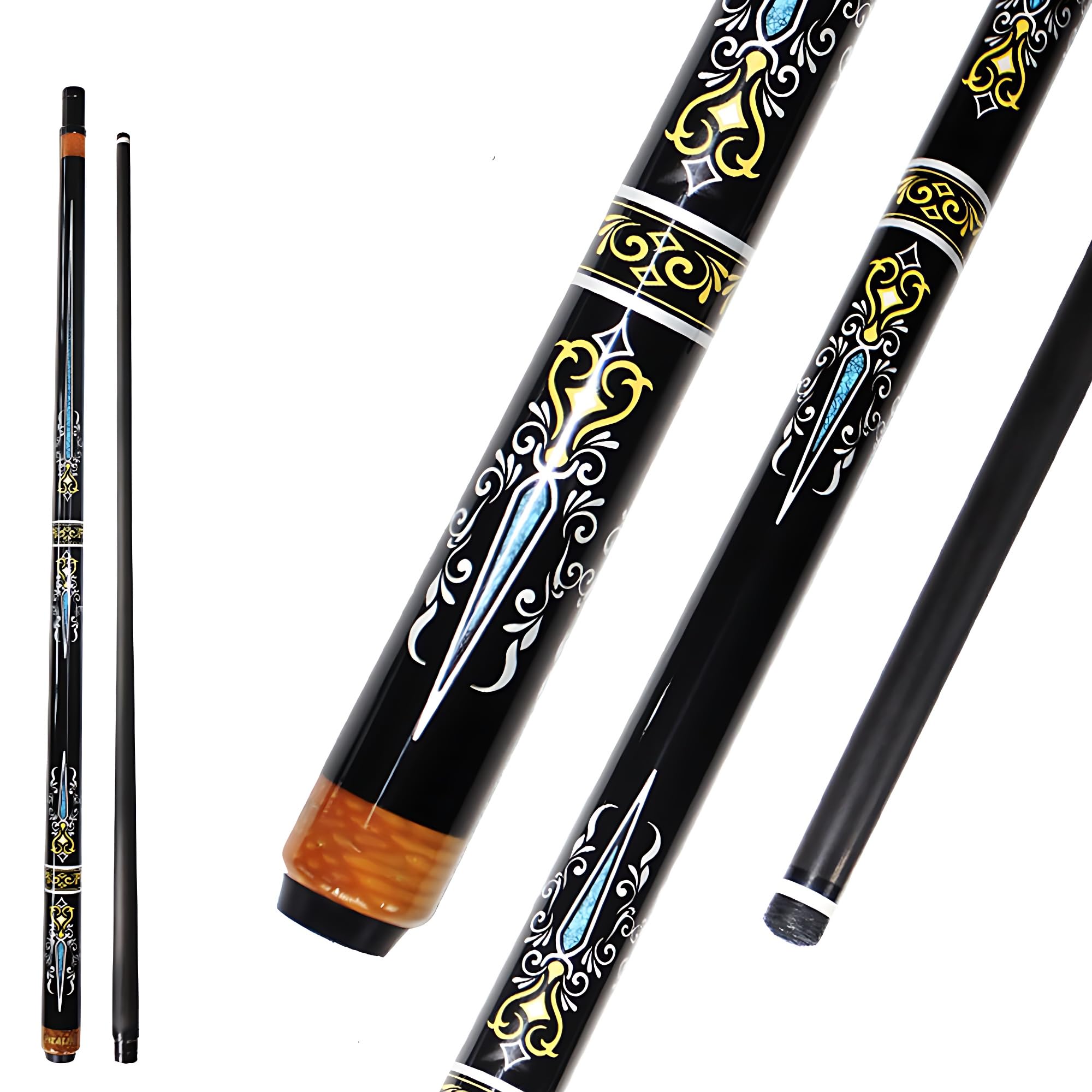 Włókno węglowe 1/2 Split Pool Cue, 2-sekcyjny kij Break & Jump Cue Stick 147 cm 538.6-567.0 g, 12,4 mm Sterownik bilardowy z etui, snooker i akcesoria do basenu