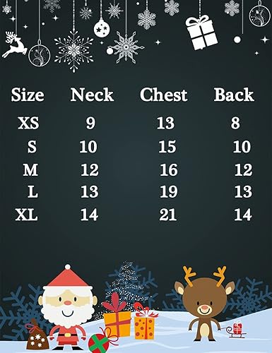 Miniatura 3 de Camisa de Navidad para perro, ropa para mascotas, 100% algodón, pijama para cachorros, disfraces de Navidad para perros (M)
