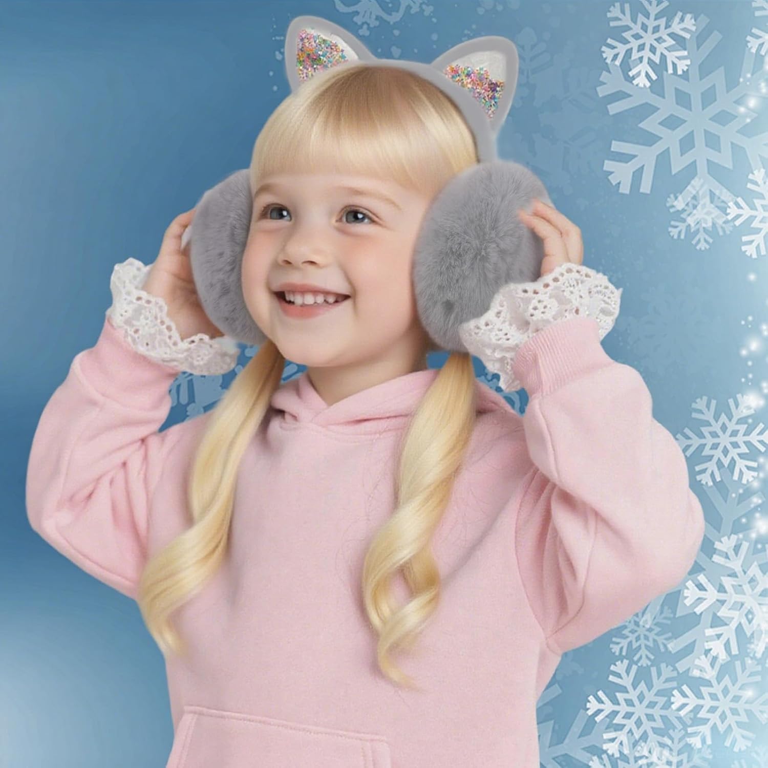 Cute Animal Ear Muffs Winter Warm Fluffy Cat Ear Earmuffs Cozy Ear Warmers for Girls Boys Kids Children Outdoor - Image 7