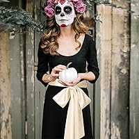 Vista 58 de obmwang Cinturón de satén de boda para ocasiones especiales, faja nupcial de 4 pulgadas de ancho, doble cara