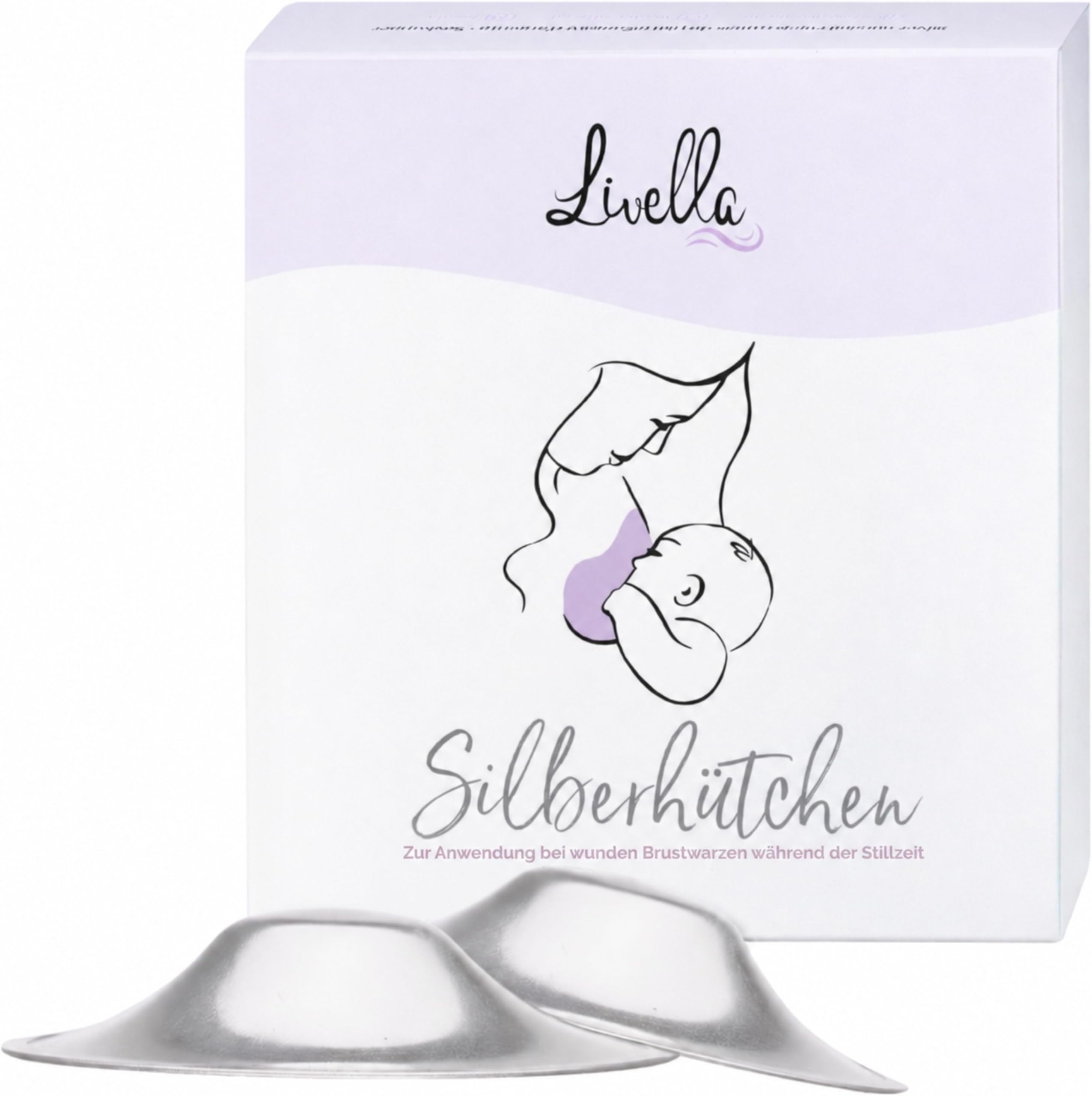 Silver Nursing Cups - Protect and Soothe Sore and Cracked Nipples - Silver Breast Shields Made in Germany - 2 Pcs - Made Out of Pure 999 Silver - Free of Copper and Nickel - Nipple Shields