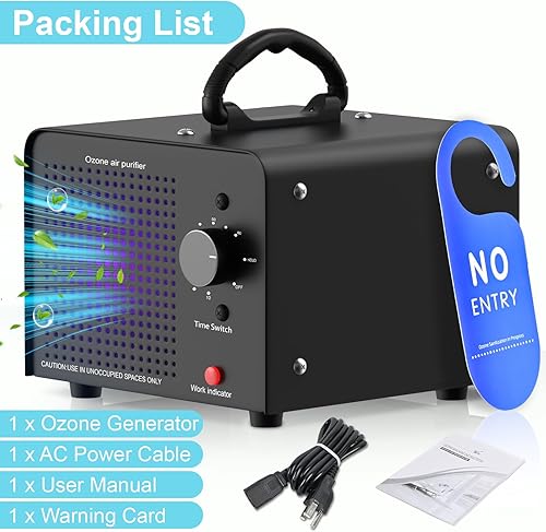 Miniatura 8 de PROGRACE Generador de ozono 148,000 mgh - Máquina comercial de ozono - Purificador de aire de iones negativos, desodorante ionizador de O3 de alta