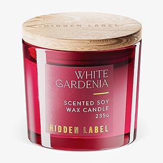 White Gardenia Scented Candle, 2-Wick Soy Candle,Luxury Jar Candles,Candles for Home Scented,45 Hours Long Burning,8.3 Oz