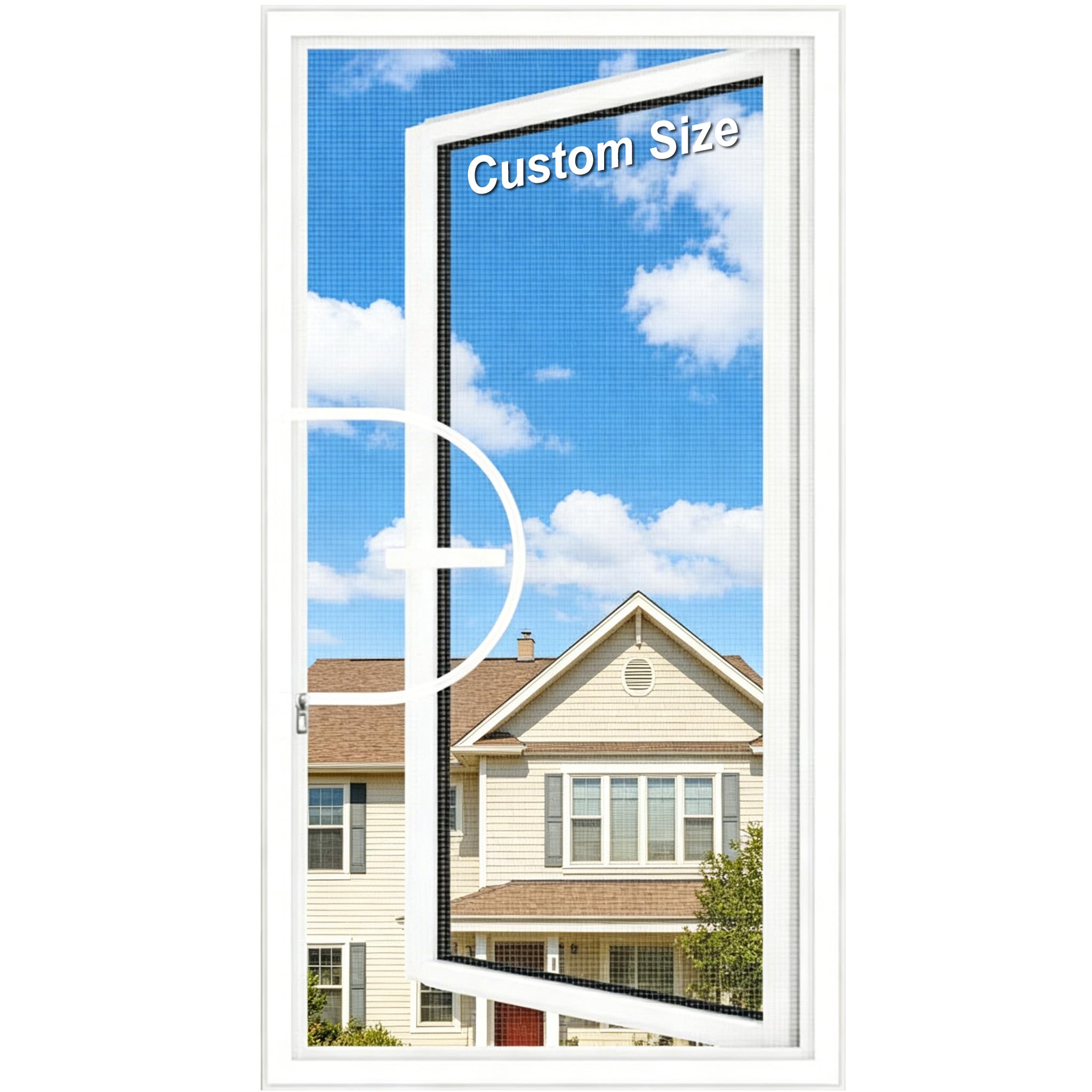 Lesone Custom Window Fly Screen, Insect Mesh Window Nets With Self-Adhesive Tapes, Reusable Window Net To Keep Bugs Out, Cat Safety Net For Balcony Window