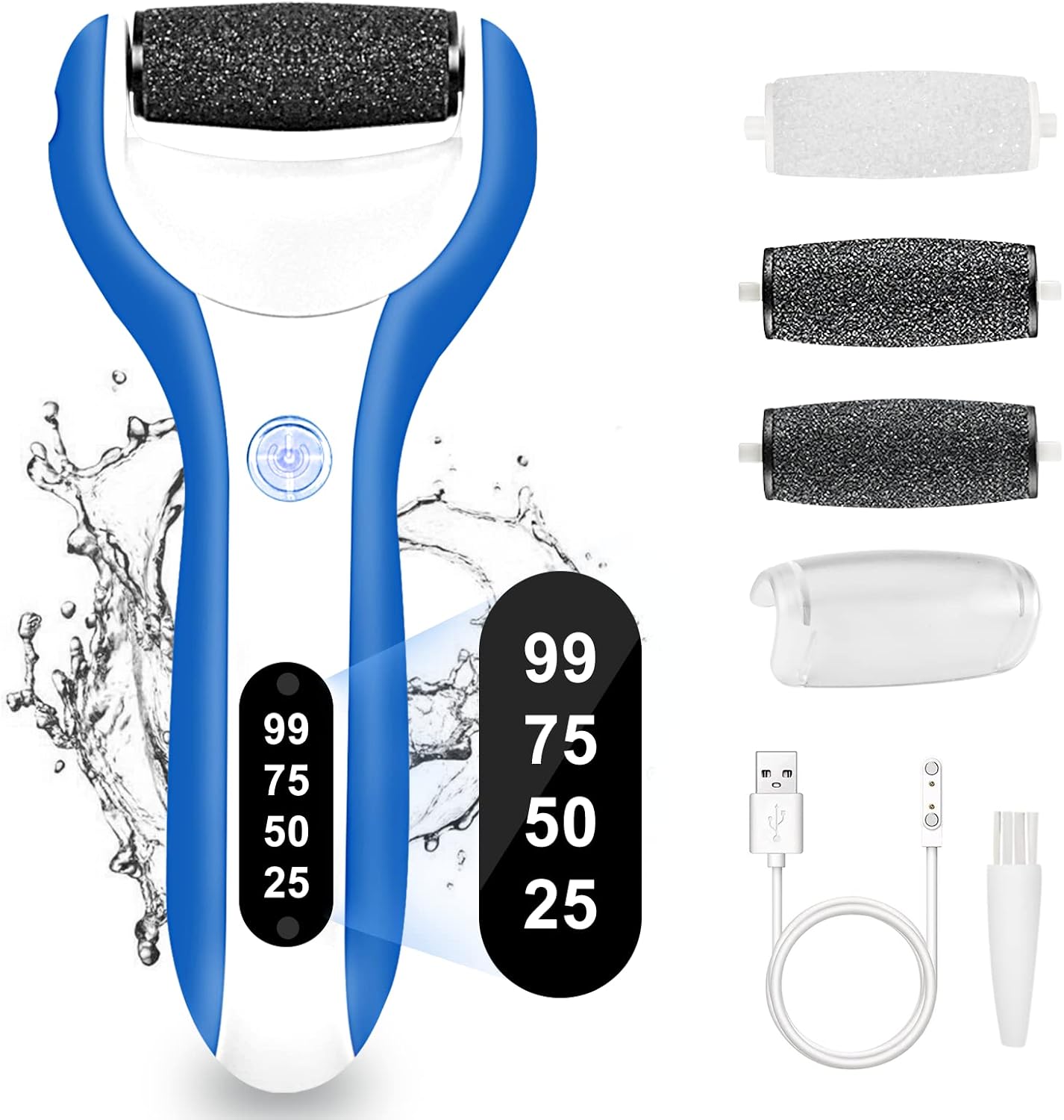 WALLE Electric Foot File for Hard Skin IPX7 Waterproof Hard Skin