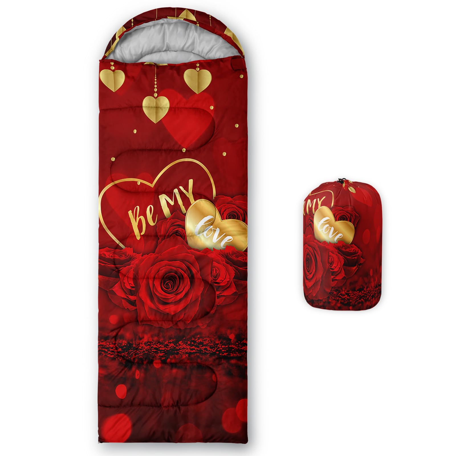 QOOMO Ball Flower Camping Sleeping Bags,3 Season Warm &amp; Cool Weather,Lightweight,Waterproof Sleeping Bags for Adults &amp; Kids,Traveling,and Outdoors,Camping Gear Equipment