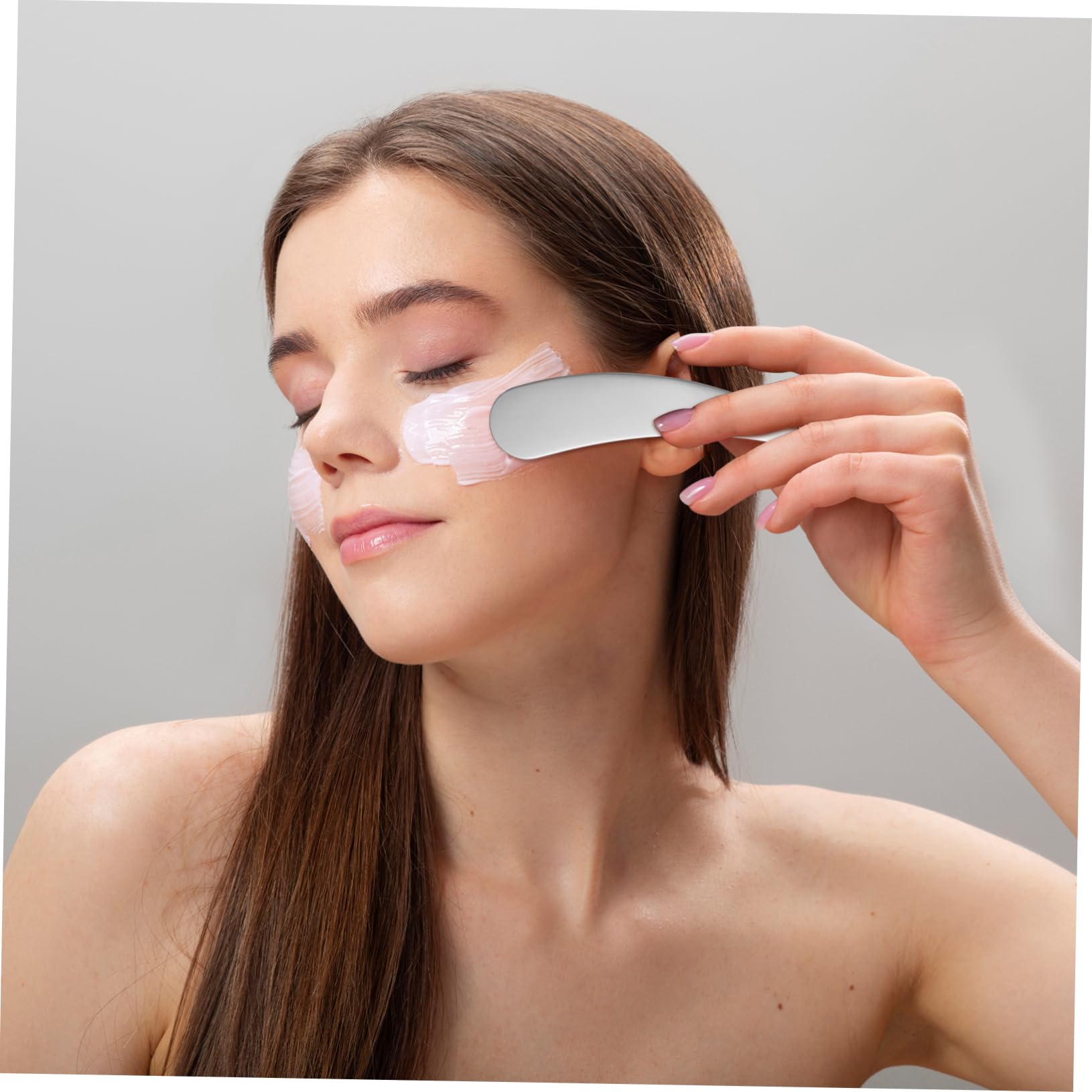 HONMEET Stainless Steel Face Scoop Mini Makeup Spatula Skincare Tool for Estheticians