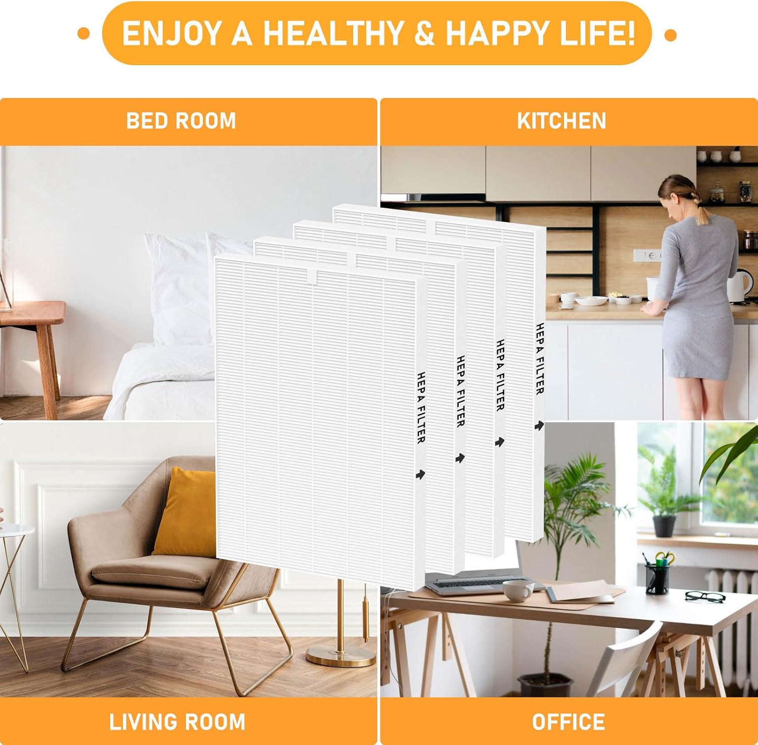 116130 True HEPA Replacement Filter H Compatible with Winix 5500-2 Air Cleaner Purifier and Models AM80, 4 Pack HEPA Filter only - Image 7