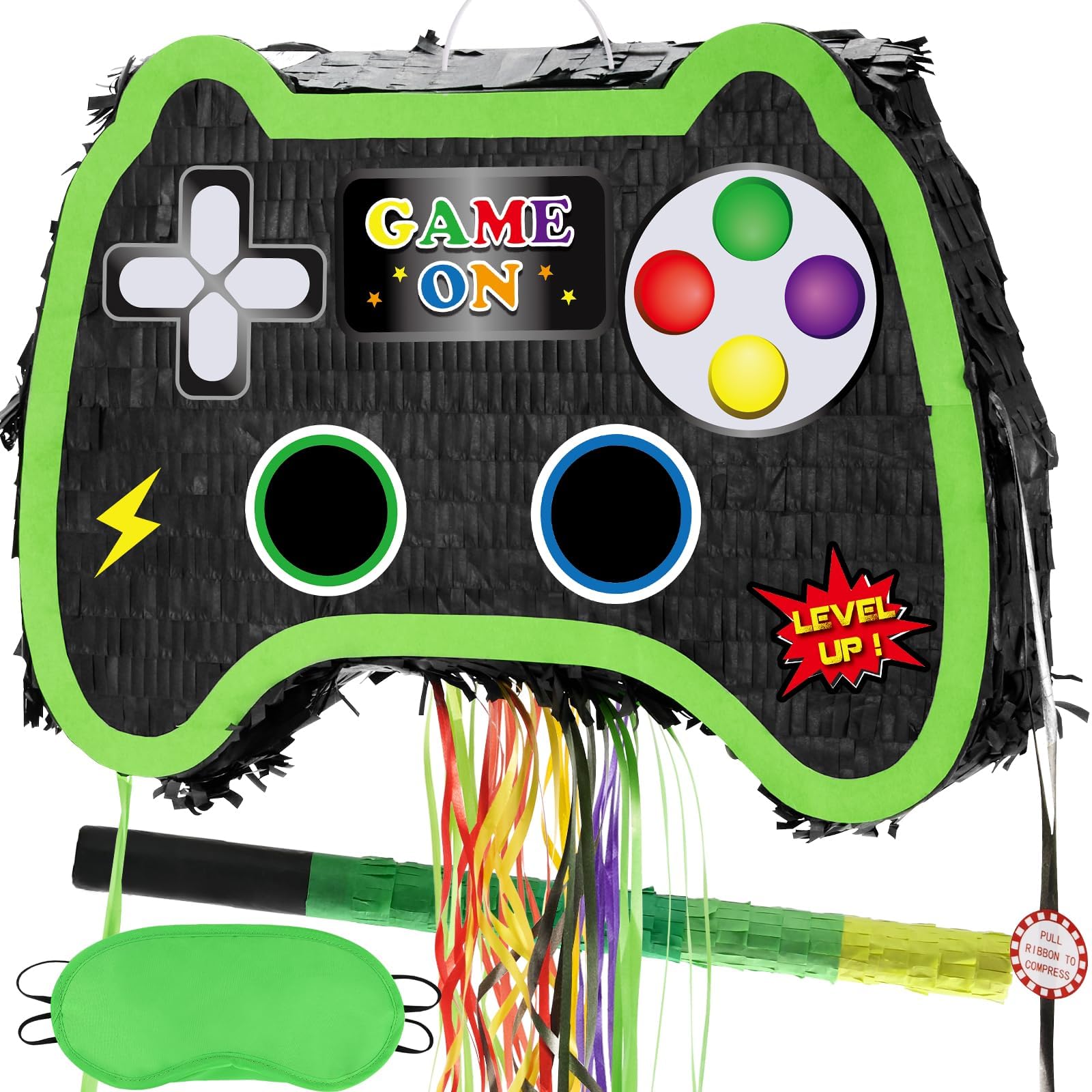 Wernnsai Video Game Pinata with Game Controller Theme: Folding Drawstring Pinata for Kids, Occasion: Birthday, Material: Corrugated Cardboard — image 1