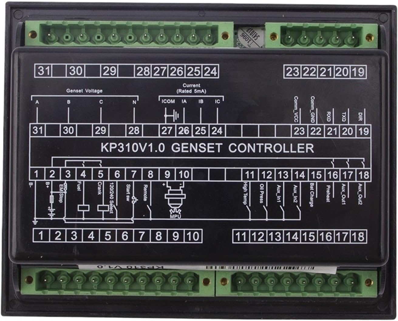 KP310 V1.0 Diesel Generator Controller Module Remote Start Stop Control Unit Genset LED Digit Display Panel KP310V1.0l(50hz)