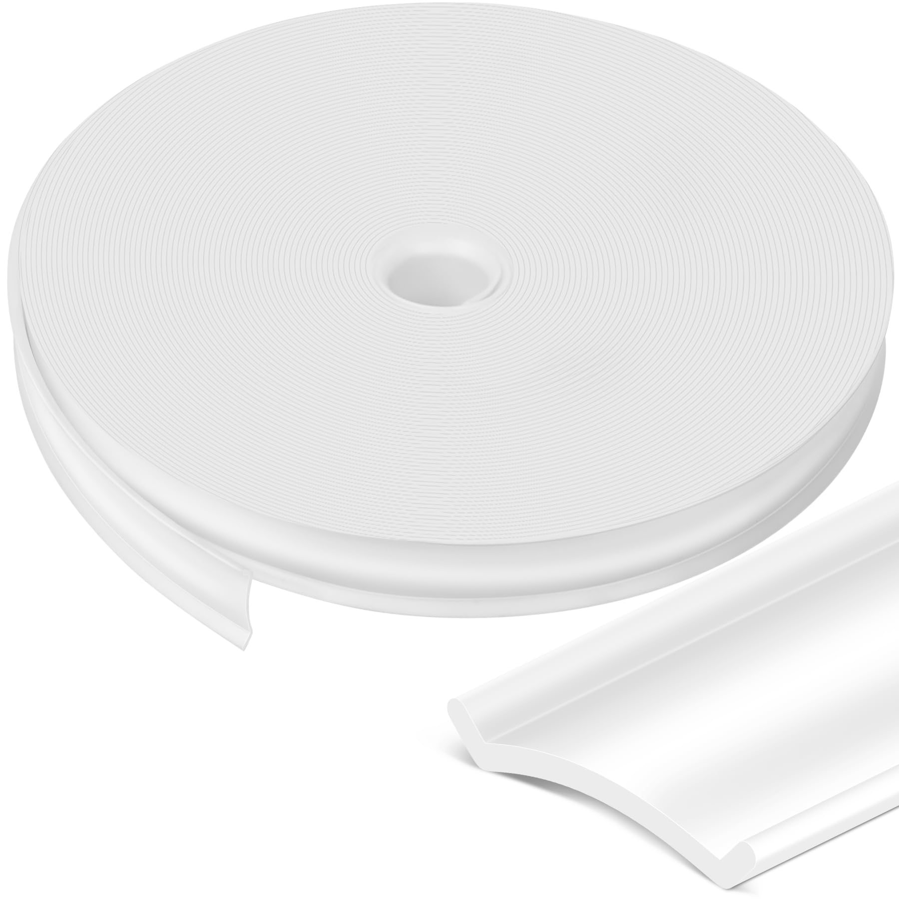 1" RV Trim Molding Insert, 75 FT Heavy Duty RV TPE Trim Molding Weather Stripping Exterior Replacement, Waterproof Screw Cover Corner for Camper Travel Trailer Boat Channel, White — image 1