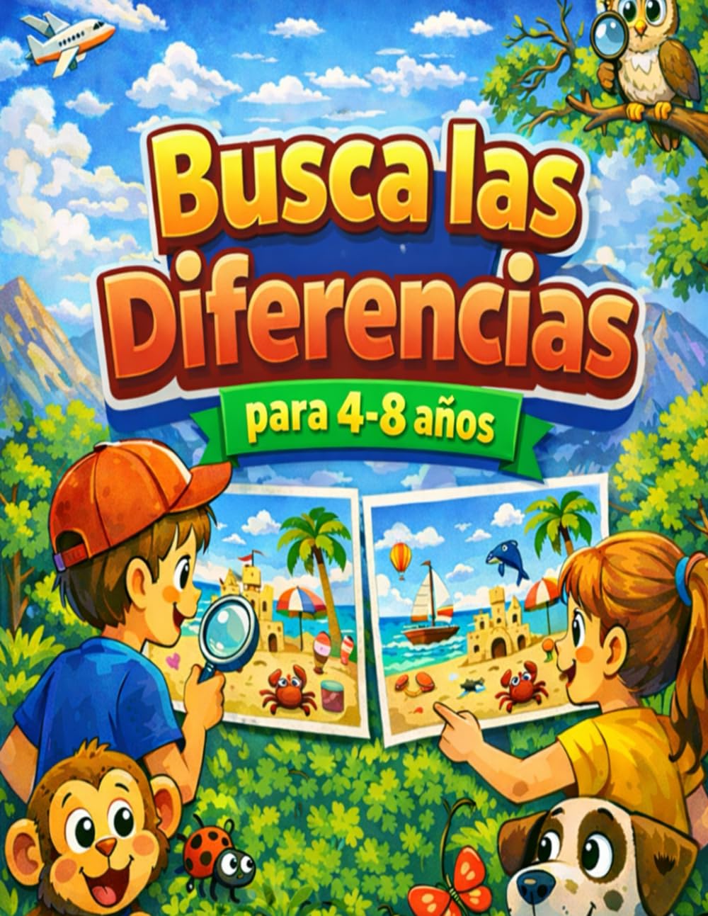 Busca las Diferencias para 4-8 años: Libro de actividades educativas para mejorar la atención y la concentración,Encuentra las diferencias en las imágenes y coloréalas,para niños de 4 a 8 años