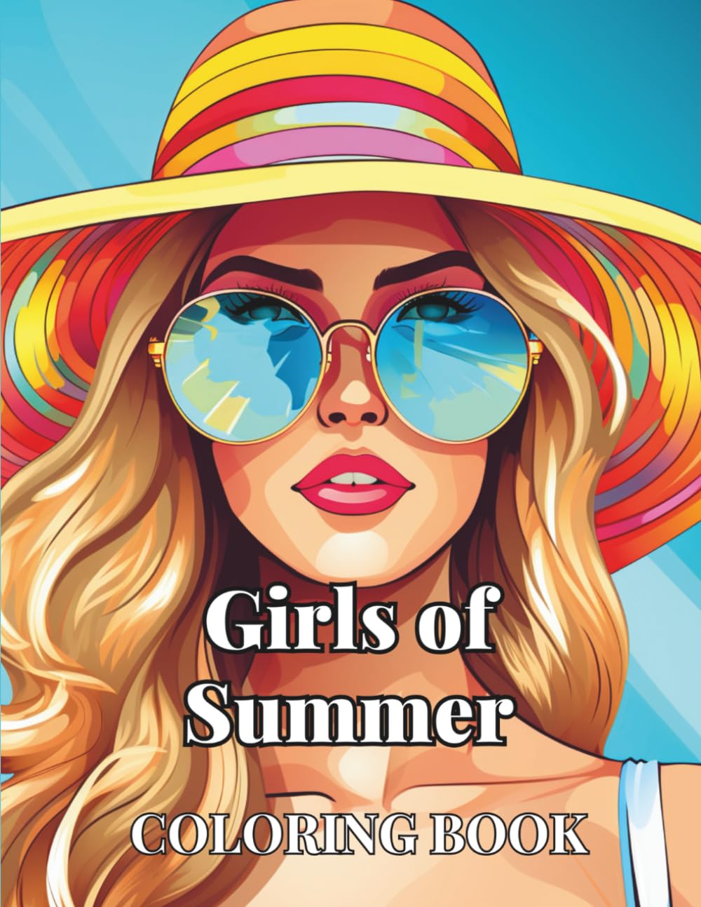 Girls of Summer Coloring Book: A Blissful Journey through Adult Coloring Book with 50 Summer-Themed Pretty Girl Faces