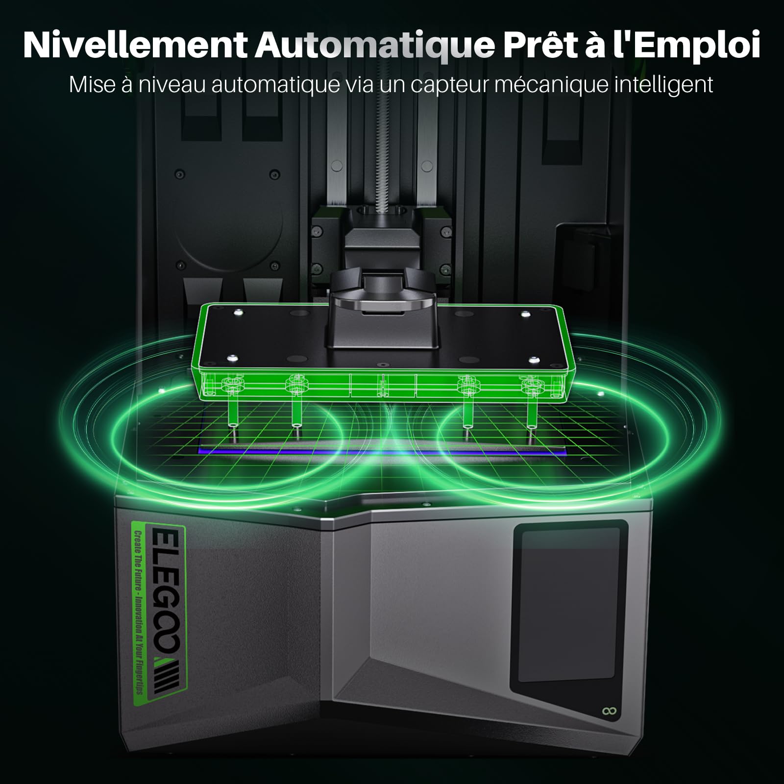 ELEGOO Saturn 4 12K MSLA Imprimante 3D de Résine, Nivellement Automatique, écran LCD Mono 10", Capteur Intelligent, COB et Lentille Collimatrice Fresnel, Taille d'impression 218,88mmx122,88mmx220mm