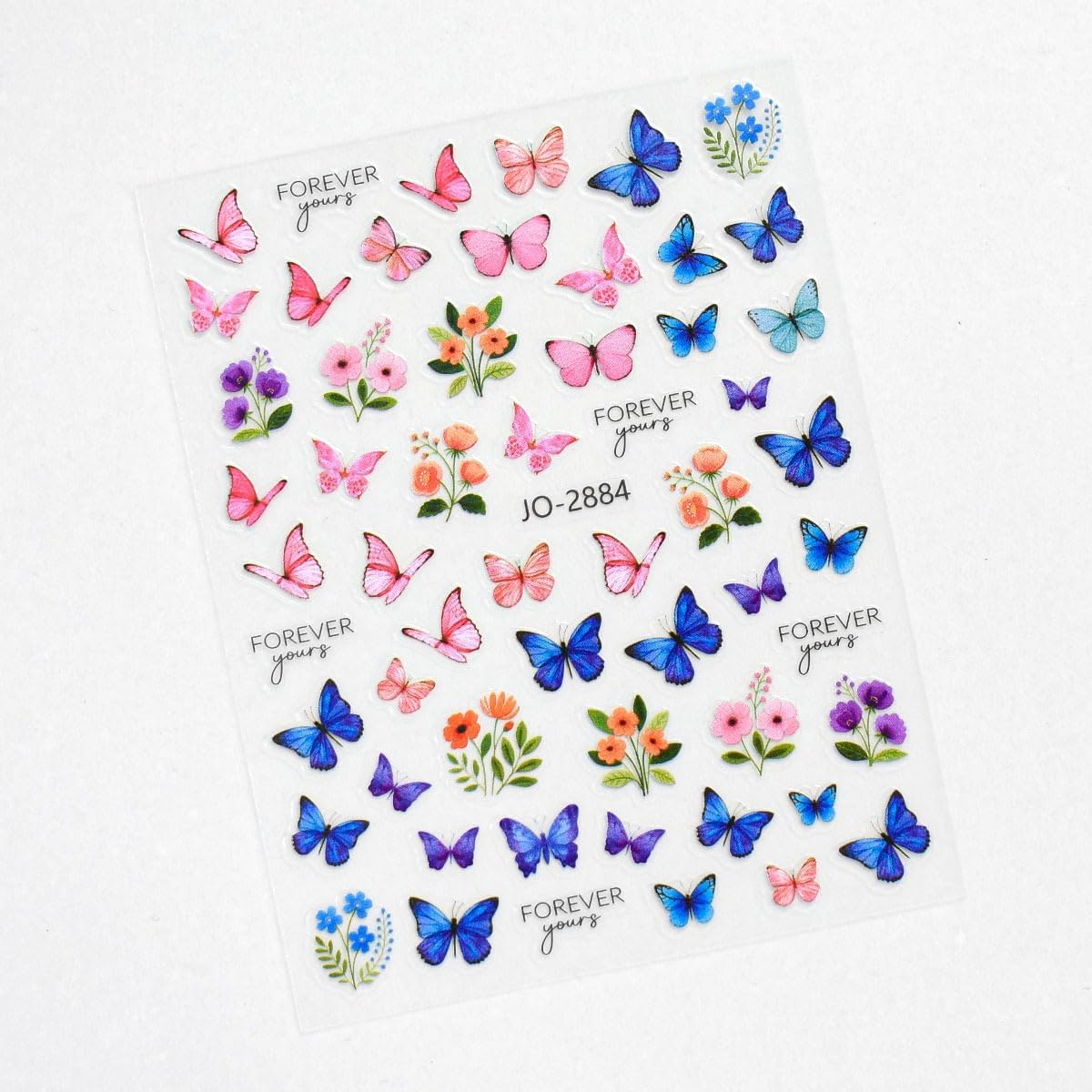 6 Sheets Butterfly Nail Stickers for Nail Art Spring Nail Decals 5D Self-Adhesive Coloful Flower Nail Design Summer Nails Supplies for Women Girls DIY Nail Art Decor image 2