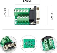 Vista 2 de DB9 Conector de conexión hembra – RS232 D-SUB a puerto de 9 pines adaptador de terminal sin soldadura para conexiones seriales RS232 – 3 piezas