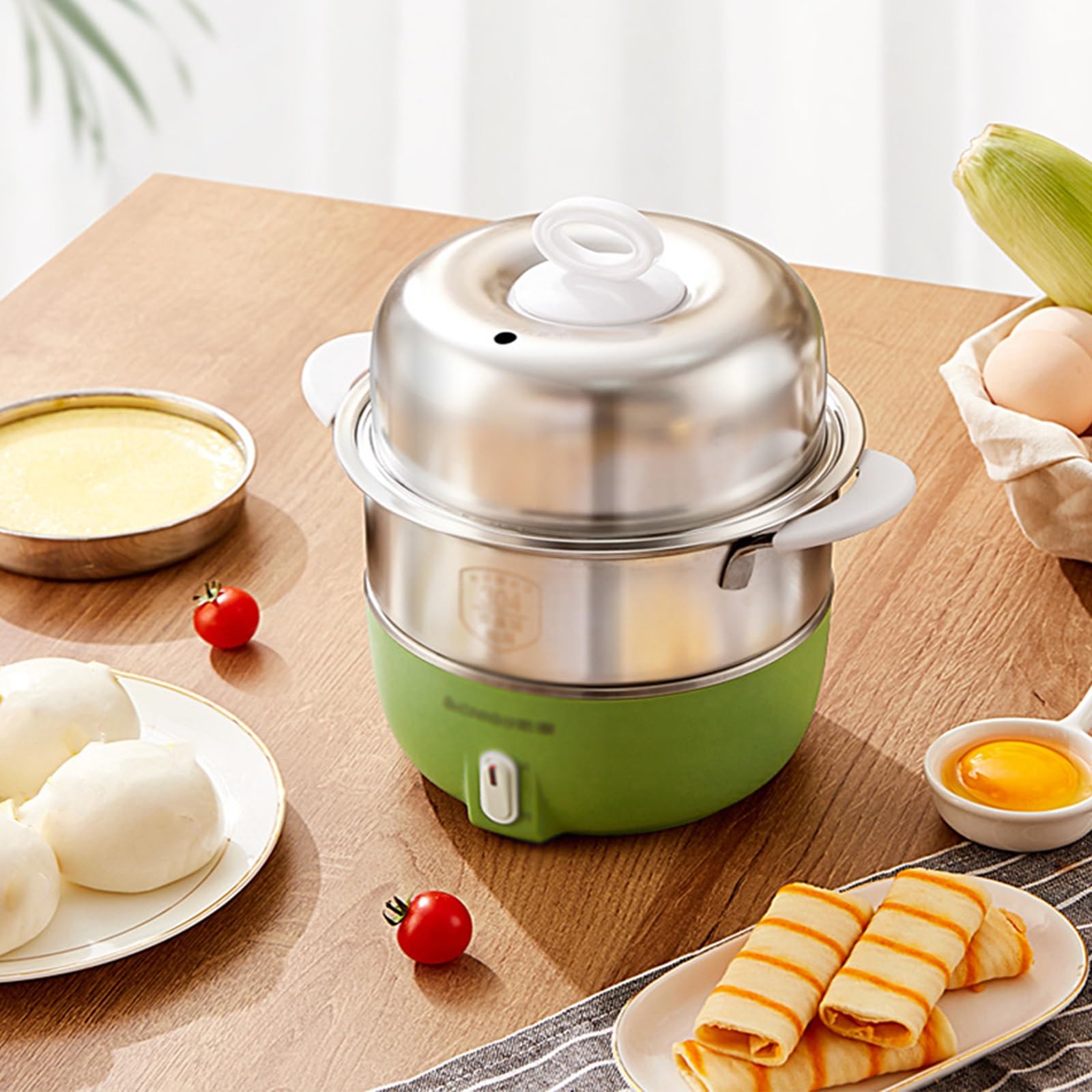 Hervidor de Huevos eléctrico, vaporera automática, multicocinador de Huevos, cocedor de Huevos eléctrico de Acero Inoxidable, máquina de Desayuno multicocinador de Huevos