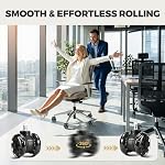 Sytopia Roulettes de chaise de bureau - 3 Fit universel de pouce 11x22mm Roues de remplacement du fauteuil 5, Du calme & Roulettes à lame lisse pour bois franc & Tapis, supports lourds 1000 Lbs, noir