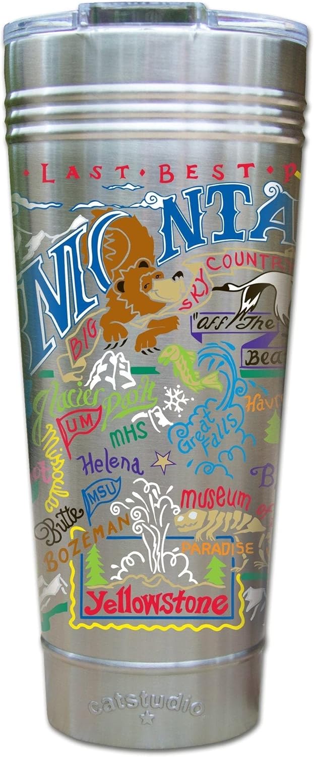 catstudio California Thermal Tumbler | Triple Wall Insulation With Non Slip Bottom | Great Travel Cup for Water, Coffee, Tea, or Smoothies
