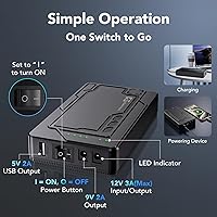 Vista 3 de Batería recargable de 12 V, 8000 mAh, batería portátil de 5 V/9 V/12 V (12 V, 8000 mAh, 9 V, 10000 mAh, 5 V, 19000 mAh), batería de iones de litio