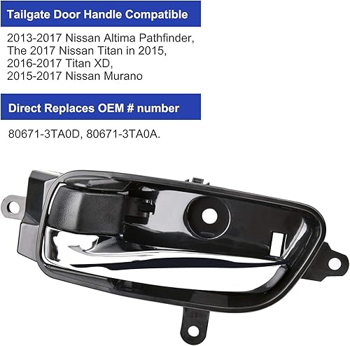 Miniatura 4 de Lado del conductor Interior Manija de la puerta delantera trasera izquierda con kit de reparación para Nissan Altima Pathfinder 2013-2017, Nissan