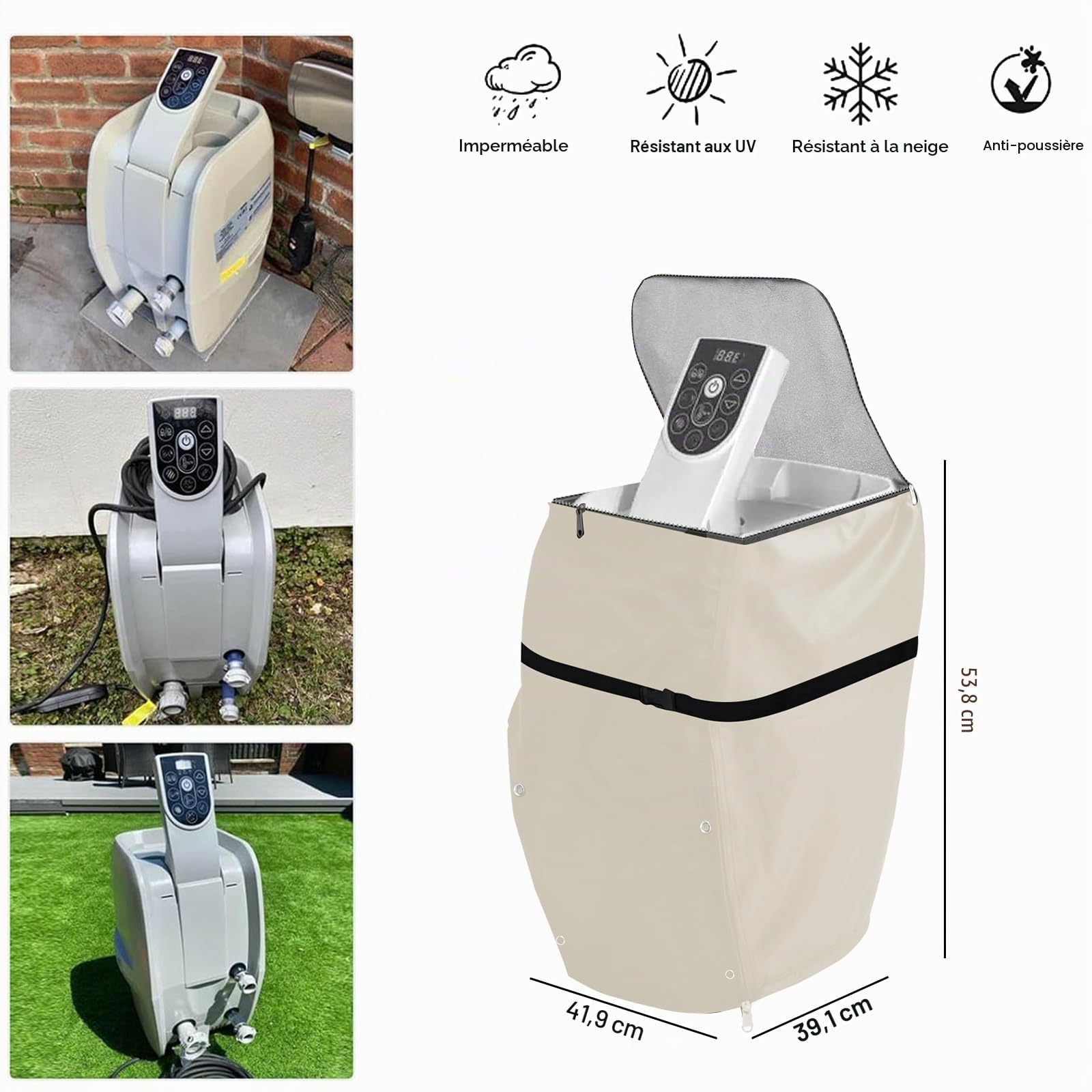 Housse de protection pour pompe de chauffage de jacuzzi, housse de protection contre la poussière, housse de protection contre la poussière, housse de pompe pour isolation de jacuzzi, imperméable et
