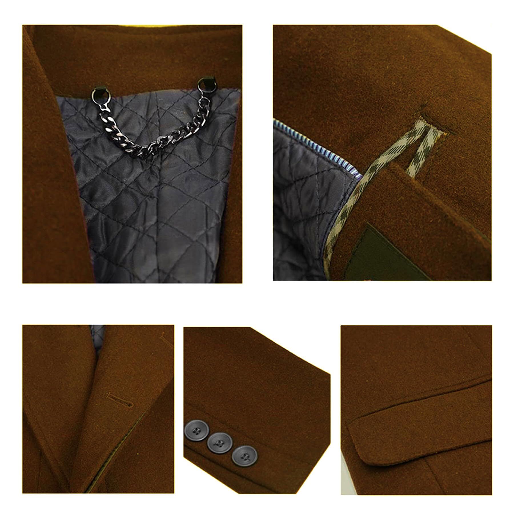 Allthemen Trench da Uomo Colletto alla Coreana Cappotto di Casual Lana Coat Lungo Invernale Cappotto Monopetto