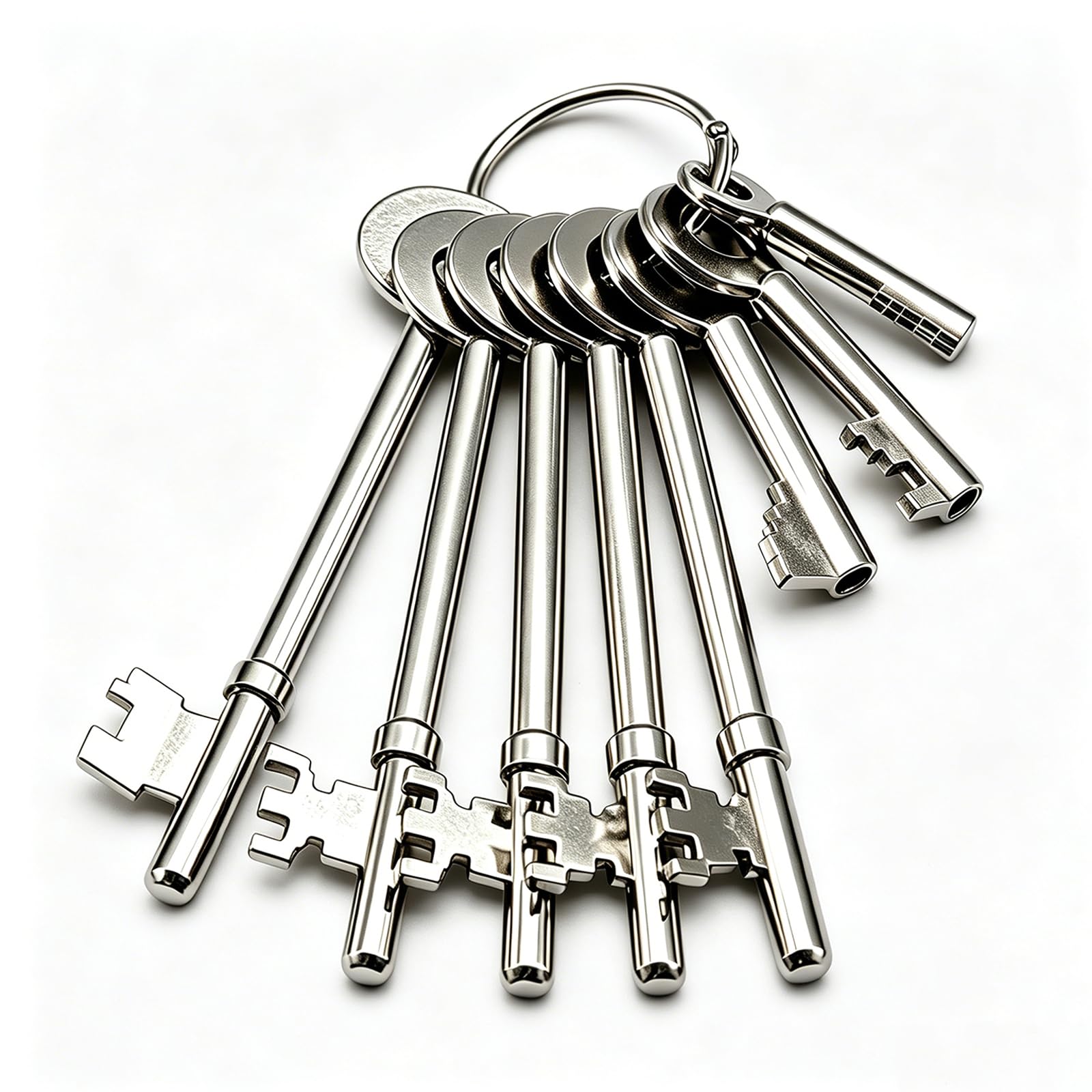 Fire Brigade Keys Full Set 8Pcs with FB1 FB2 FB4 FB11 FB14, Universal Fire Door & Firemans Drop Key for Emergency Access, Maintenance Panels, Communal Doors