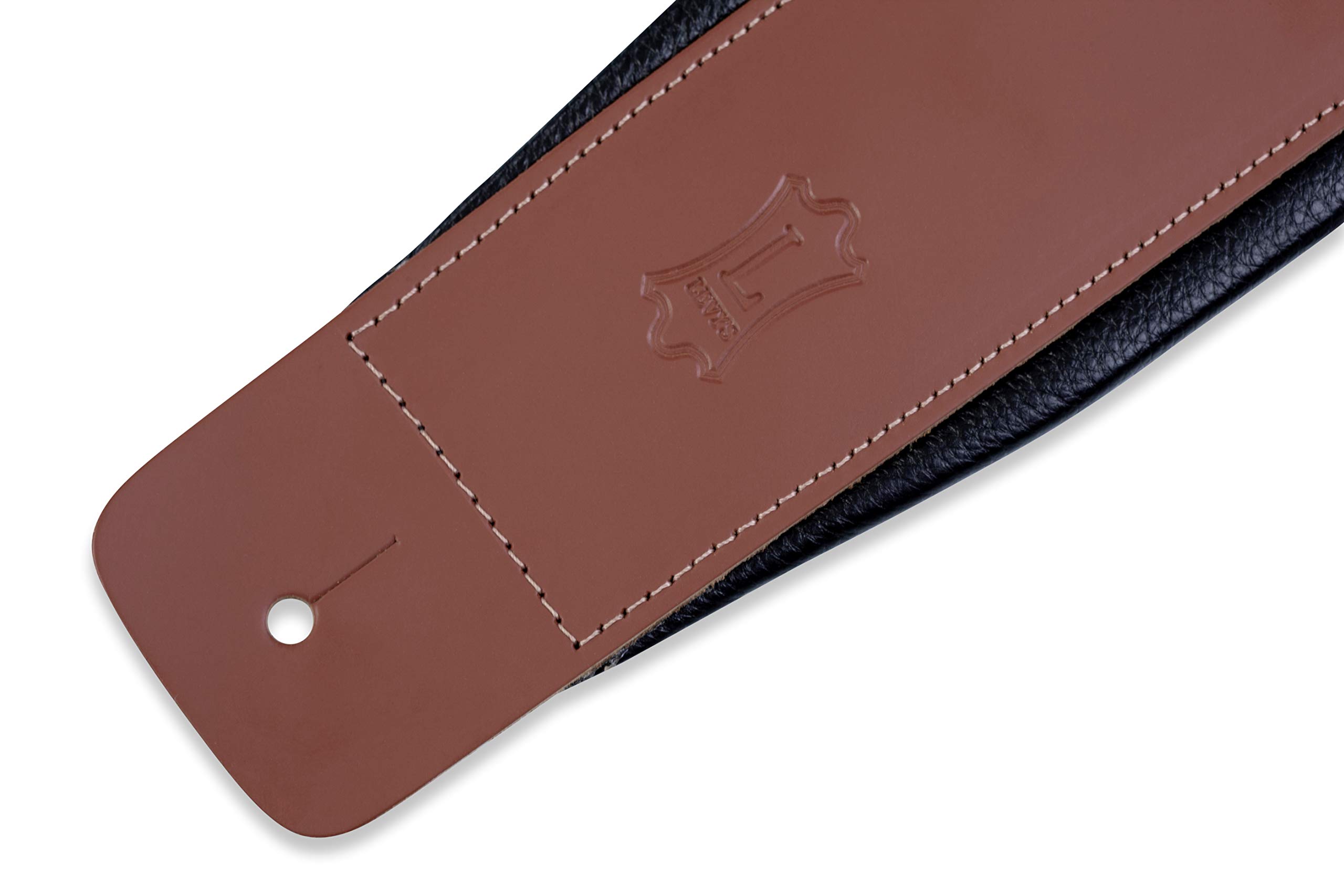 Levy's DM1PD‐BLK 3-inch Leather Guitar Straps