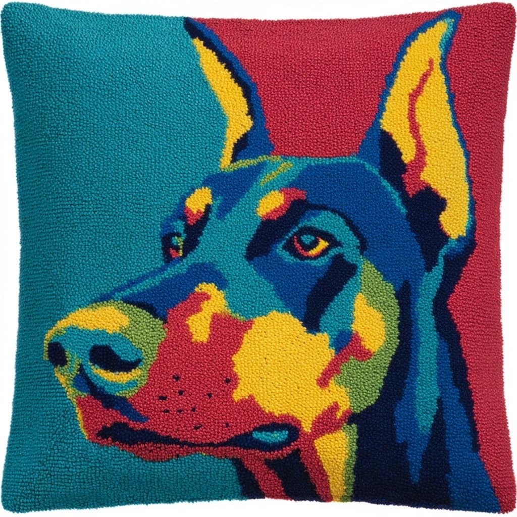 Henypt DIY Latch Hook Cushions Kits Dog