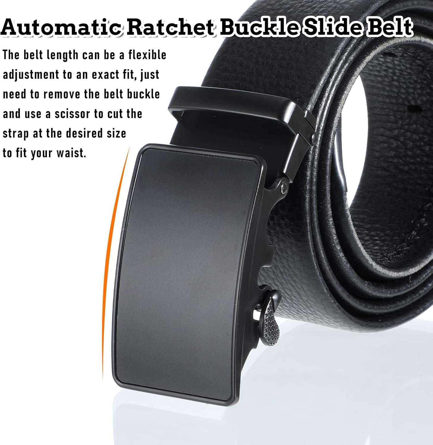 35mm Ratchet Belt Buckle Only for 1 3/8 Slide Belt Strap Automatic Leather Belts Buckle Replacement, Black - Image 4
